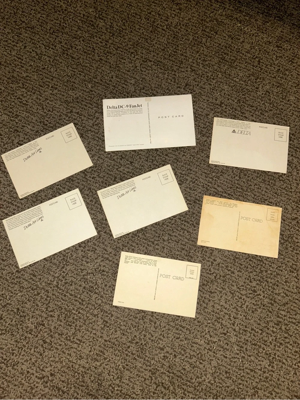 Vintage Delta Airlines postcard Collection